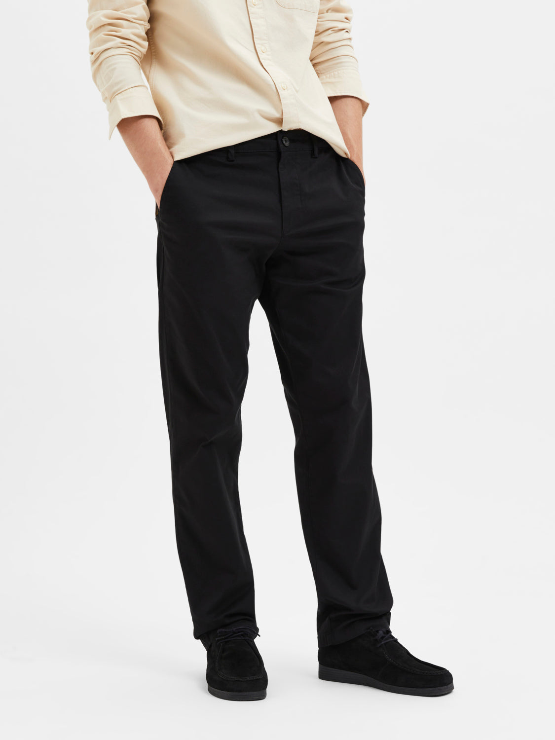 Straight New Miles Flex Chinos - Sort